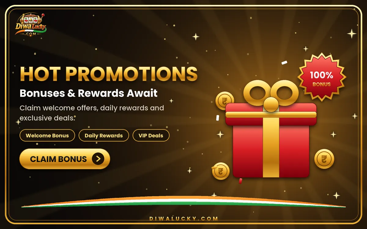 Diwa Lucky promotions banner with gift box and bonus badge